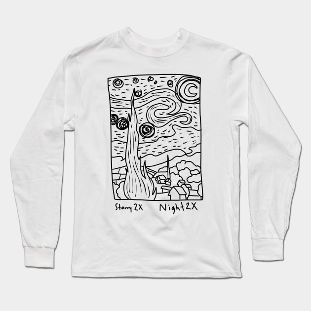 Starry Starry Night Night Long Sleeve T-Shirt by MagnumOpus